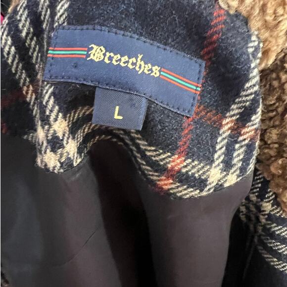 Vintage Breeches Navy Plaid Lambswool Button-Down Vest Size L - Picture 9 of 9